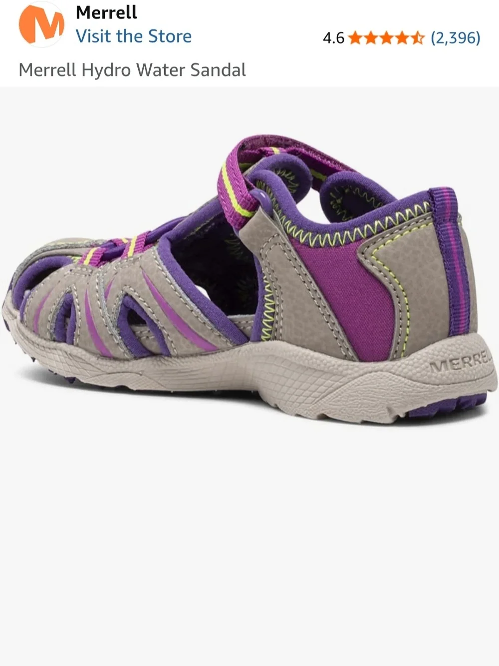 Brand NEW Merrell Kids Hydro Water Sandal - Purple / Tan SZ 7 Merrell